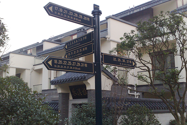 小区多项指示牌