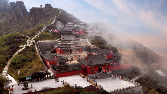 世界的梵净山，精美的标识牌